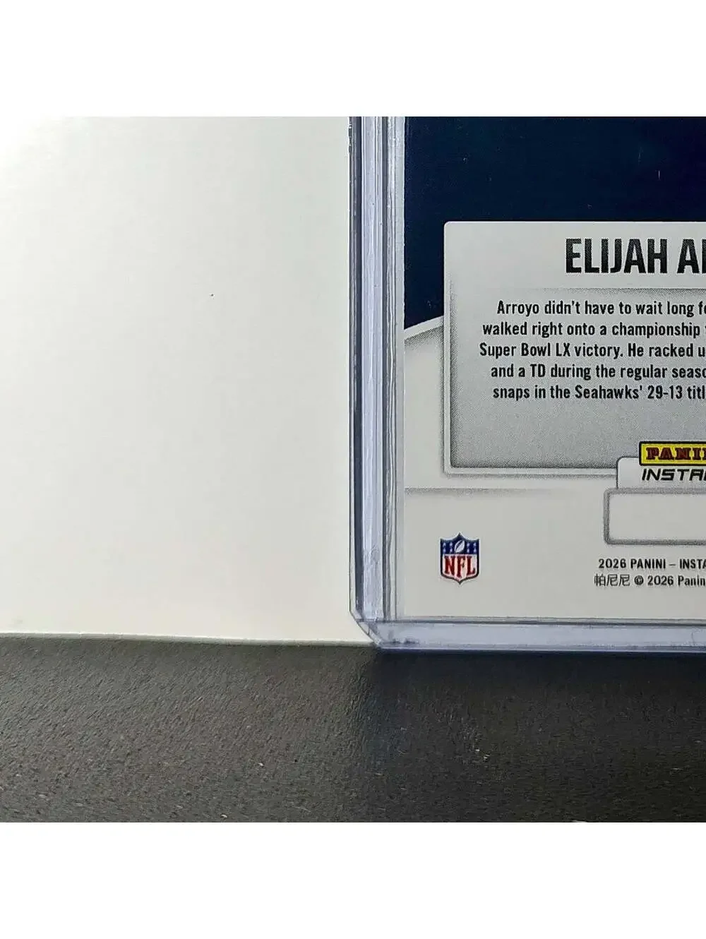 Elijah Arroyo 2026 Panini NFL Super Bowl LIX Champions #31 Card Seattle Seahawks